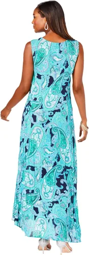 Vista 3 de Roamans Vestido arrugado sin mangas para mujer talla grande