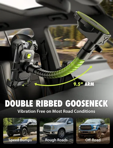 Vista 3 de Bracketron X-Lock - Soporte para teléfono de automóvil, para camión, salpicadero, parabrisas 4-point XGrip security, 360° flexible gooseneck arm