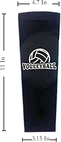 Vista 3 de Equipo de protección de voleibol, 1 par de mangas elásticas negras con almohadillas de látex para deportes