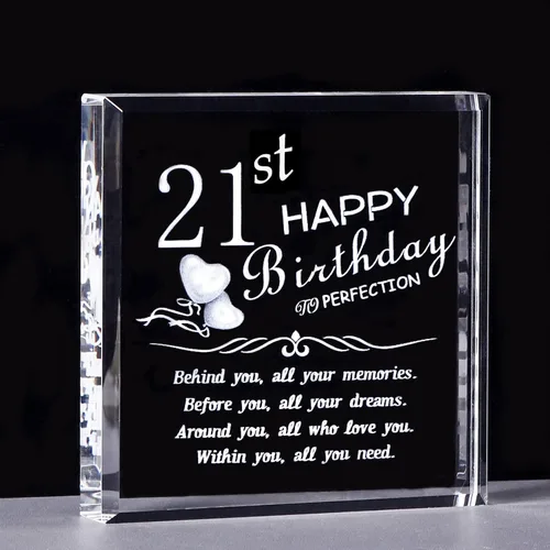 Vista 6 de Movdyka Ideas de regalo para niñas de 14 años, divertidos bloques de cristal grabados personalizados detrás de todos los recuerdos, regalos de feliz