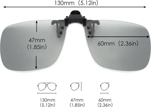 Vista 7 de JM Lentes de sol polarizados con clip sin marco para lentes graduados