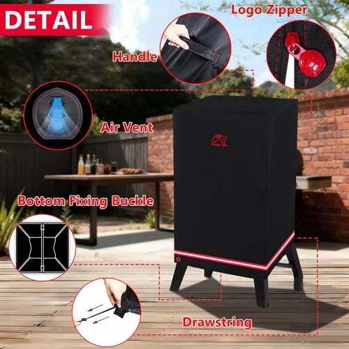 Vista 5 de Cubierta para ahumador Turtle Life para Masterbuilt 710 WiFi Digital Electric Smoker Pit Boss 2-3 Series Gas Vertical Smoker, cubierta impermeable