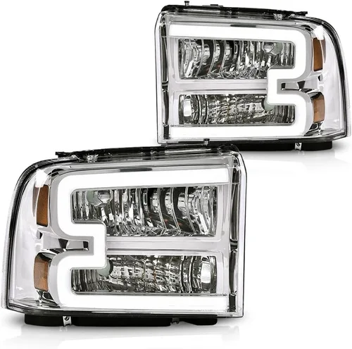Vista 32 de G-PLUS Faros delanteros delanteros para Ford F250 F350 F450 F550 Super Duty 1999-2004; compatible con Ford Excursion 2000-2004 lente transparente