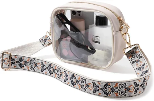 Vista 11 de TOBVZOO - Bolsa bandolera transparente aprobada para estadios, conciertos y eventos deportivos, unisex