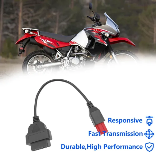 Vista 7 de Cable adaptador OBD2 de 6 pines, compatible con Guzzi Suzuki, Yamaha, Davidson, Piaggio, Vespa, motocicleta, OBD, cable adaptador de escáner