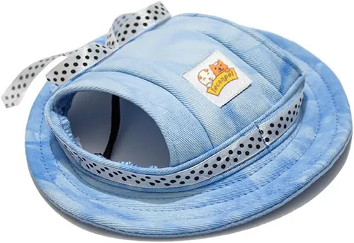 Vista 4 de Leconpet Sombrero de princesa para mascotas, gorras para perro con correa para el cuello, ajustables y cómodos agujeros para las orejas para perros