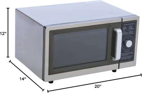 Vista 7 de FSE Microondas comerciales con control de dial, interior de 1 pie cúbico, acero inoxidable, 1000 vatios, aprobado por UL y NSF
