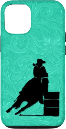 Vista 27 de iPhone 11 Barril Carreras Caballo En Turquesa Floral Estuche De Herramientas