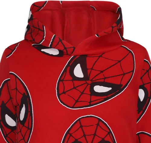 Vista 3 de Marvel Spider-Man - Conjunto de 2 piezas con capucha y pantalón para niños pequeños y grandes, color rojo