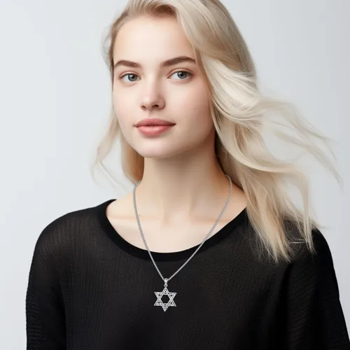 Vista 4 de DRINSPER TriskelionStar of DavidCeltic CrossPentagram Necklace 925 Sterling Silver Celtic Pendant Spiritual Jewelry for Women Men
