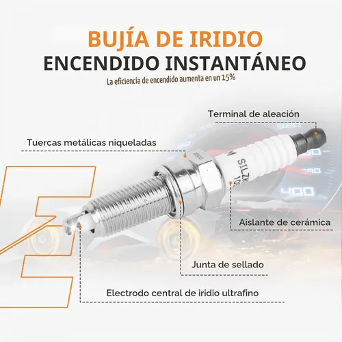 Vista 5 de Coil Pack UF652 - Juego de bujías de iridio para Soul Accent Rio Veloster