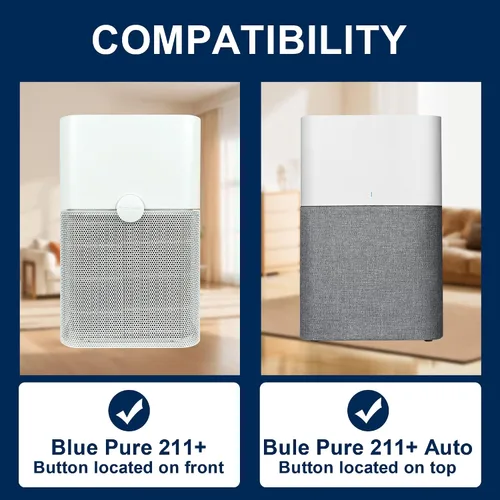 Vista 2 de 211+ Filtro de repuesto automático compatible con Blueair Blue Pure 211+ purificador de aire, sistema de filtración de 2 etapas, con carbón