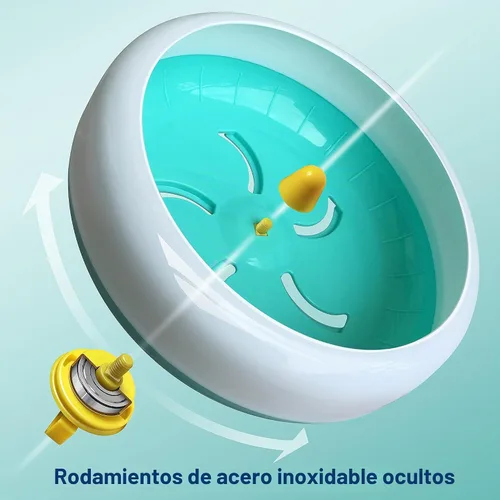 Vista 5 de lazYYzal Rueda silenciosa para hámster, accesorios para rueda de ejercicio de animales pequeños súper silenciosos, ruedas silenciosas para hámster