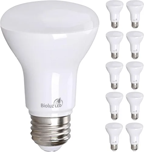 Vista 9 de Bioluz LED Bombillas BR20 de 2700 K, bombillas LED blancas cálidas brillantes de 6 W = 50 W, repuesto 90 CRI 540 lúmenes para interiores
