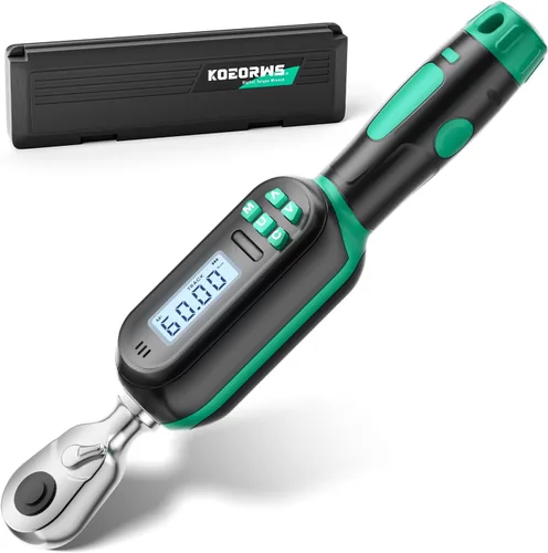 Vista 13 de Llave dinamométrica digital KOEORWS de 1/2 pulgada, 5.02-99.57 pies-libra/6.8-135 Nm, llave dinamométrica electrónica con valor preestablecido