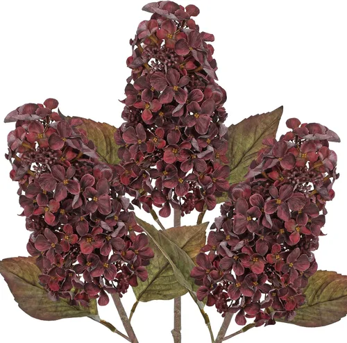 Vista 10 de Hollyone 3PCS Fall Brown Cone Hydrangeas Artificial Flowers Fake Fall Decor