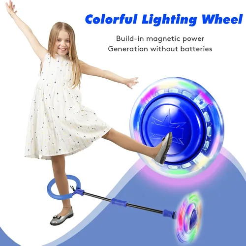 Vista 4 de Ankle Skip Ball for Kids, Girls Toys Age 5 6 7 8 9 10 Years, Birthday Gift for Girls and Boys, Foldable Colorful Flash Wheel Skip Ball, Sports