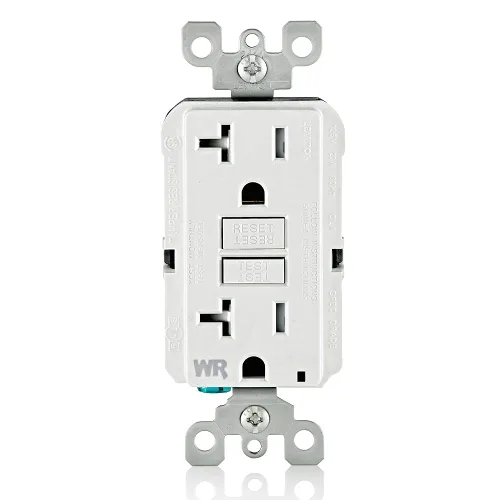 Vista 7 de Leviton SmartlockPro receptáculo resistente al clima, comprobación automática, con guía de luz e indicador LED, GFWT1-E