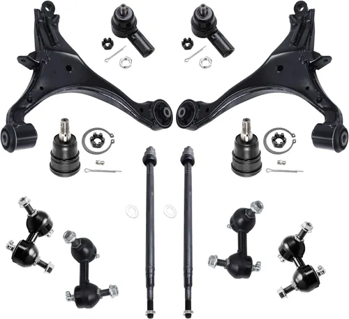 Vista 55 de Detroit Axle – 12 brazos de control superiores e inferiores delanteros con rótulas, barras de unión exteriores e interiores con topes, barras