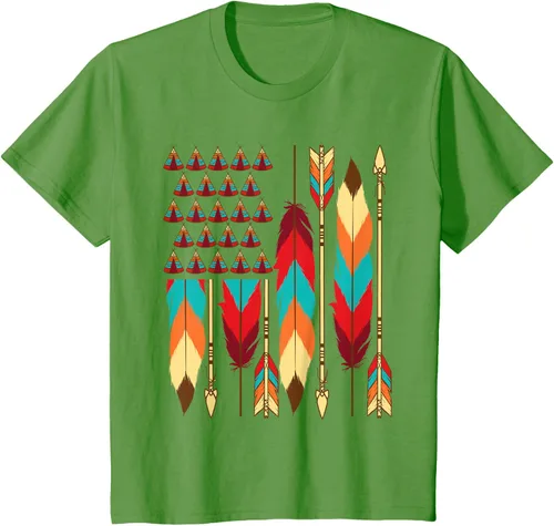 Vista 56 de Native American Bandera - Camiseta de veteranos indígenas del Mes del Orgullo, Negro, S