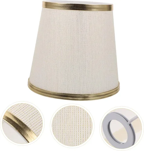 Vista 2 de Housoutil Cubierta de lámpara de mesa cubierta de luz de tela para decoración del hogar E14 Socket estilo simple lámpara accesorio