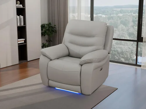 Vista 25 de Juego de sofá reclinable eléctrico, seccional de cuero transpirable beige, juego de muebles de sala de estar, 2 piezas, sofá reclinable eléctrico