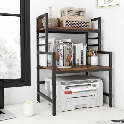 Vista 6 de Giantex Soporte de Microondas de 3 Niveles, Estante para Horno de Microondas que Ahorra Espacio con 2 Estantes Abiertos y Marco de Metal Resistente