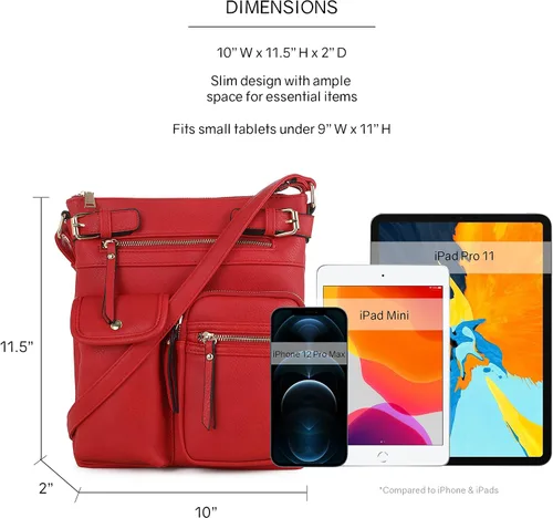Vista 4 de Bolso tipo bandolera para mujer SG SUGU Katie, liviano, con varios bolsillos