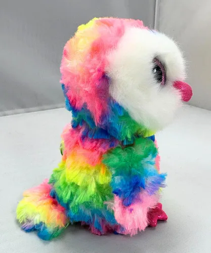 Vista 2 de Peluche de búho OWEN multicolor de tamaño regular de felpa, de TY