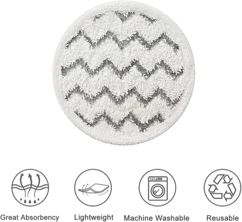 Vista 3 de Almohadillas de microfibra gris para fregar a vapor, 8 unidades, repuestos de tela de disco de trapeador reutilizables redondos, aptos