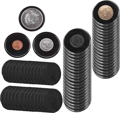 Vista 8 de 20 cápsulas de monedas de 1.81 pulgadas con 6 tamaños de juntas de espuma para colección de monedas, monedas de plata americana Eagle Liberty, medio
