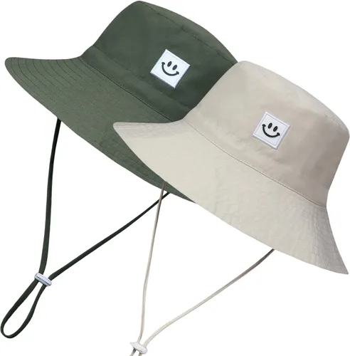 Vista 7 de 55cube Sombrero de sol para bebés y niños pequeños UPF 50+ con correa para 1 paquete de malva polvoriento
