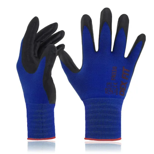 Vista 33 de DEX FIT FN330 - Guantes de trabajo de nitrilo, ajuste elástico 3D, agarre potente, táctil inteligente, recubierto de espuma resistente, fino