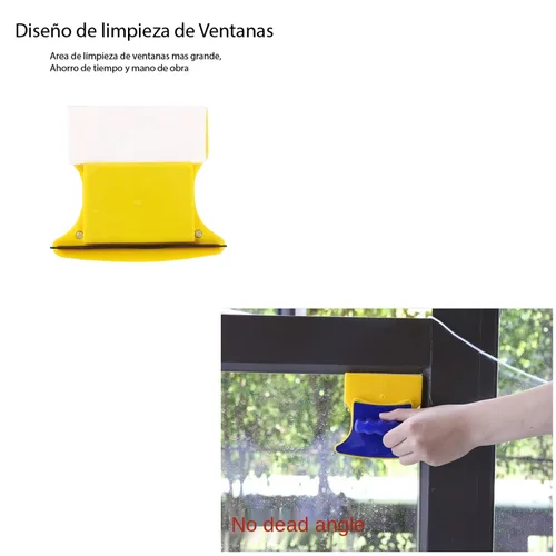 Vista 2 de Limpiador Magnético Para Vidrios Y Ventanas Doble Cara Limpia Cristales