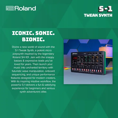 Vista 10 de Roland AIRA Compact S-1 Tweak Synth Micro polisintetizador ultraportátil con herramientas avanzadas Control de sonido D-Motion