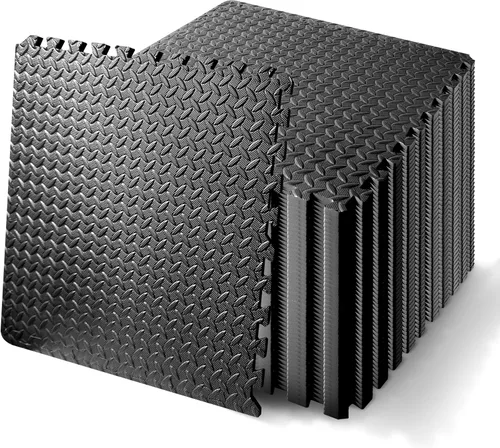 Vista 6 de SQUATZ Tapete grueso de espuma entrelazada para rompecabezas que protege los suelos del ejercicio del equipo de gimnasio, textura antideslizante