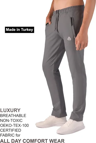 Vista 2 de SCR - Pantalones deportivos para hombre, pantalones atléticos de entrepierna larga color negro, gris y azul marino, 30L 32L 34L 36L 38L