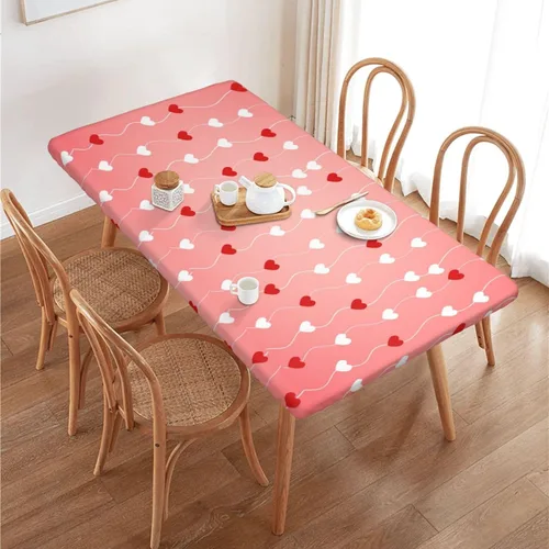 Vista 24 de Fiokroo Mantel con estampado a cuadros blancos y negros con borde elástico, mantel redondo de ajedrez, lavable, reutilizable, para cocina, comedor