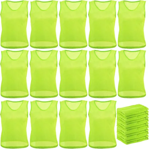 Vista 7 de Newcotte 24 piezas Pinnies Scrimmage Chalecos de práctica en equipo Jersey de malla de nailon Pennies para fútbol, baloncesto y deportes