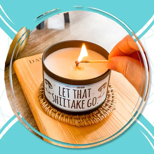 Vista 4 de Moonlight Makers Fancy Matches in Jar - 50 fósforos de seguridad de madera, tarro decorativo de vidrio con golpeador, soporte reutilizable, tapa