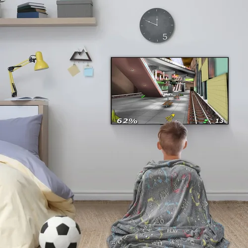 Vista 4 de Jekeno Manta para Juegos que Brilla en la Oscuridad, Manta de Tiro de Controlador de Videojuegos para Gamers, Juguetes de Regalo para Niños