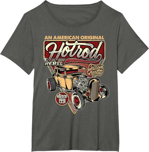Vista 47 de Camiseta vintage Hot Rod Speed and Power para hombre Asphalt Grey