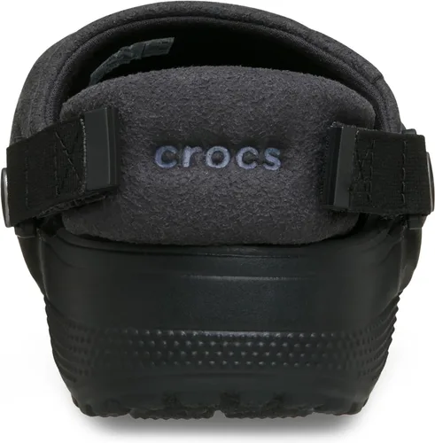 Vista 2 de Crocs Zuecos clásicos de lona elaborados unisex para hombres y mujeres Ante negro