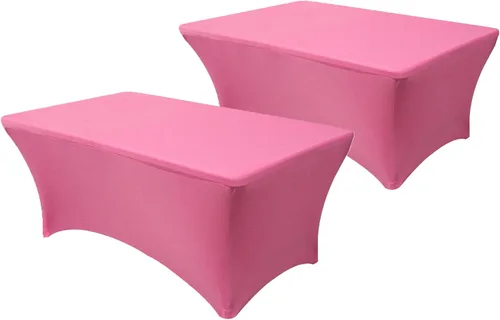 Vista 15 de Paquete de 2 manteles de mesa elásticos de elastano para mesas rectangulares de 4 pies, mantel ajustable de 48 pulgadas de largo x 30 pulgadas