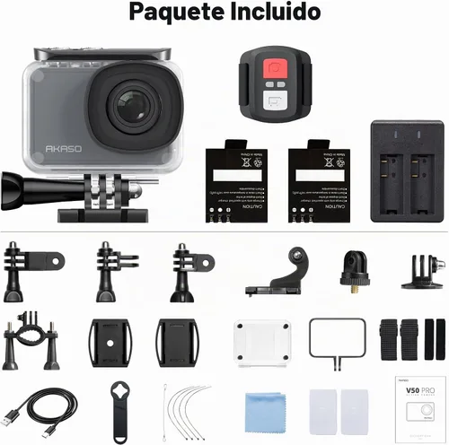 Vista 7 de AKASO V50 Pro Native 4K30fps 20MP Cámara de acción WiFi con pantalla táctil EIS, cámara impermeable resiste a 100 pies, cámara web con soporte