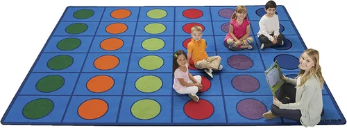 Vista 2 de Carpets for Kids 4216 - Alfombra rectangular para 30 niños en edad preescolar, 6 x 9 pies, rectangular, color azul