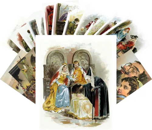 Vista 4 de Postales vintage 24 unids oriental y medieval cuentos caballero princesse Vintage libro ilustración