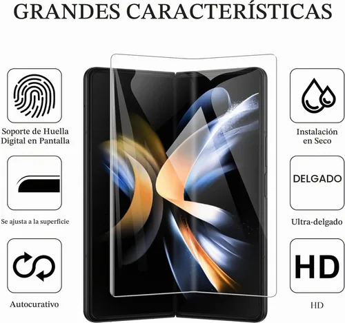Vista 4 de Fotbor [Paquete de 2] Protectores de pantalla para Samsung Galaxy Z Fold 4, película protectora EPU flexible y suave para pantalla