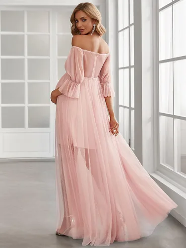 Vista 2 de Ever-Pretty Vestido de maternidad de tul con hombros descubiertos para mujer 20862
