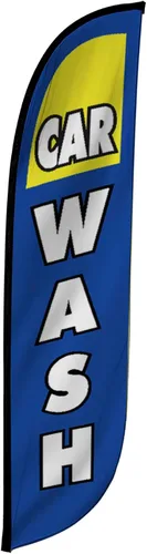 Vista 30 de LookOurWay Bandera de plumas, bandera publicitaria de 12 pies de alto para promoción de negocios y eventos, solo bandera, detalles automáticos